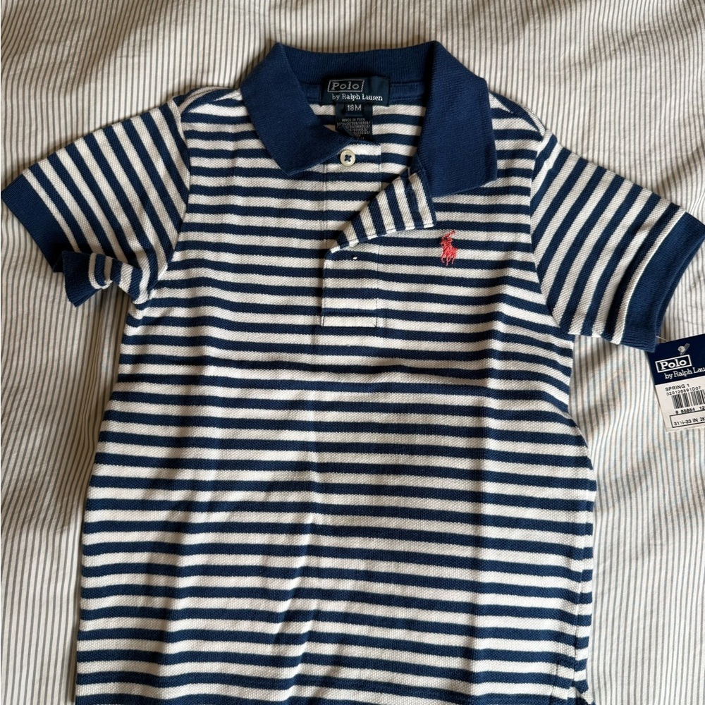 Polo by Ralph Lauren baby/toddler Blue striped Polo Shirt 18M